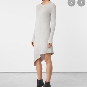 NWT All Saints Keld Dress in Stone Grey, size Small
